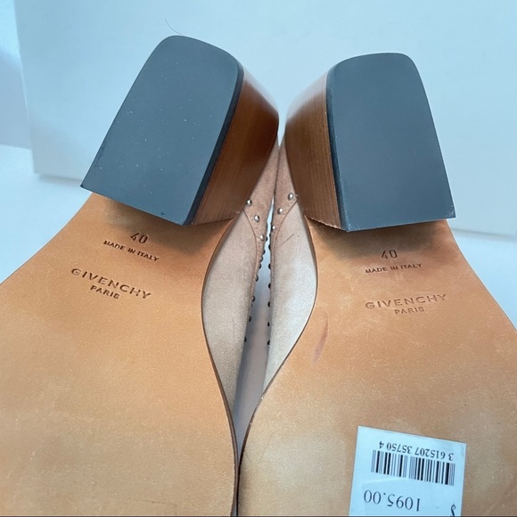 GIVENCHY Elegant Studded suede ankle boots Nude Western bootie southwest - Picture 5 of 16